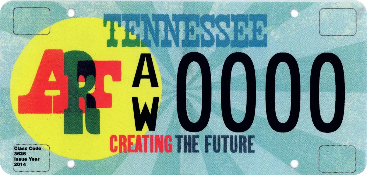 Tennessee for the Arts specialty license plate